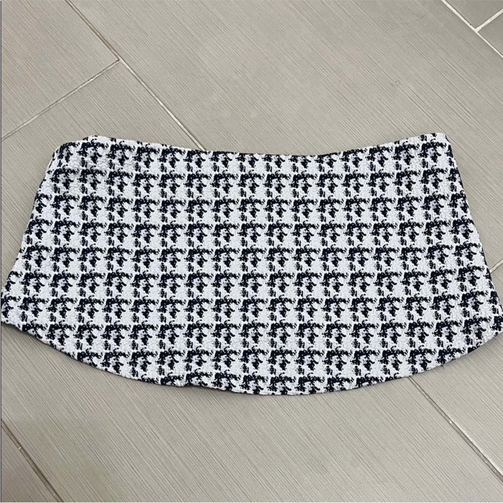 DEVON WINDSOR Navy & White Houndstooth Textured Bandeau